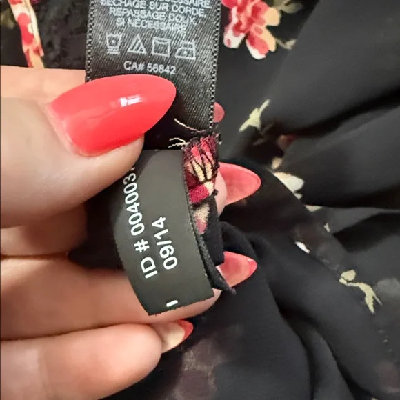 Express Sheer Black Cardigan with Red Floral Pattern - Picture 7 of 7